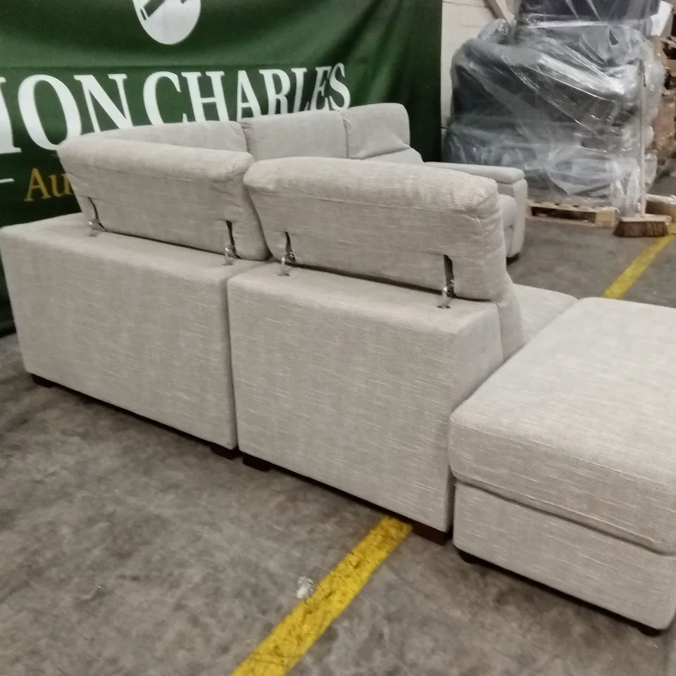 DETROIT FABRIC POWER RECLINER CORNER GROUP SOFA WITH CHARGING PORTS AND STORAGE RRP £1999