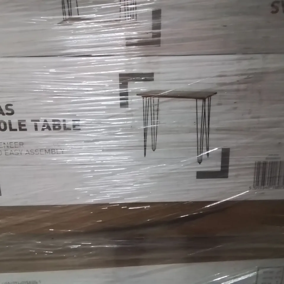 PALLET CONTAINING A LARGE QUANTITY OF BRAND NEW ZORRAS CONSOLE TABLES