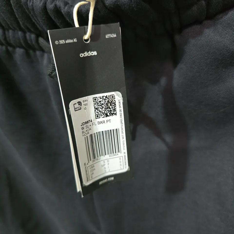 ADIDAS BLACK JOGGERS – DRAWSTRING WAIST UK SMALL