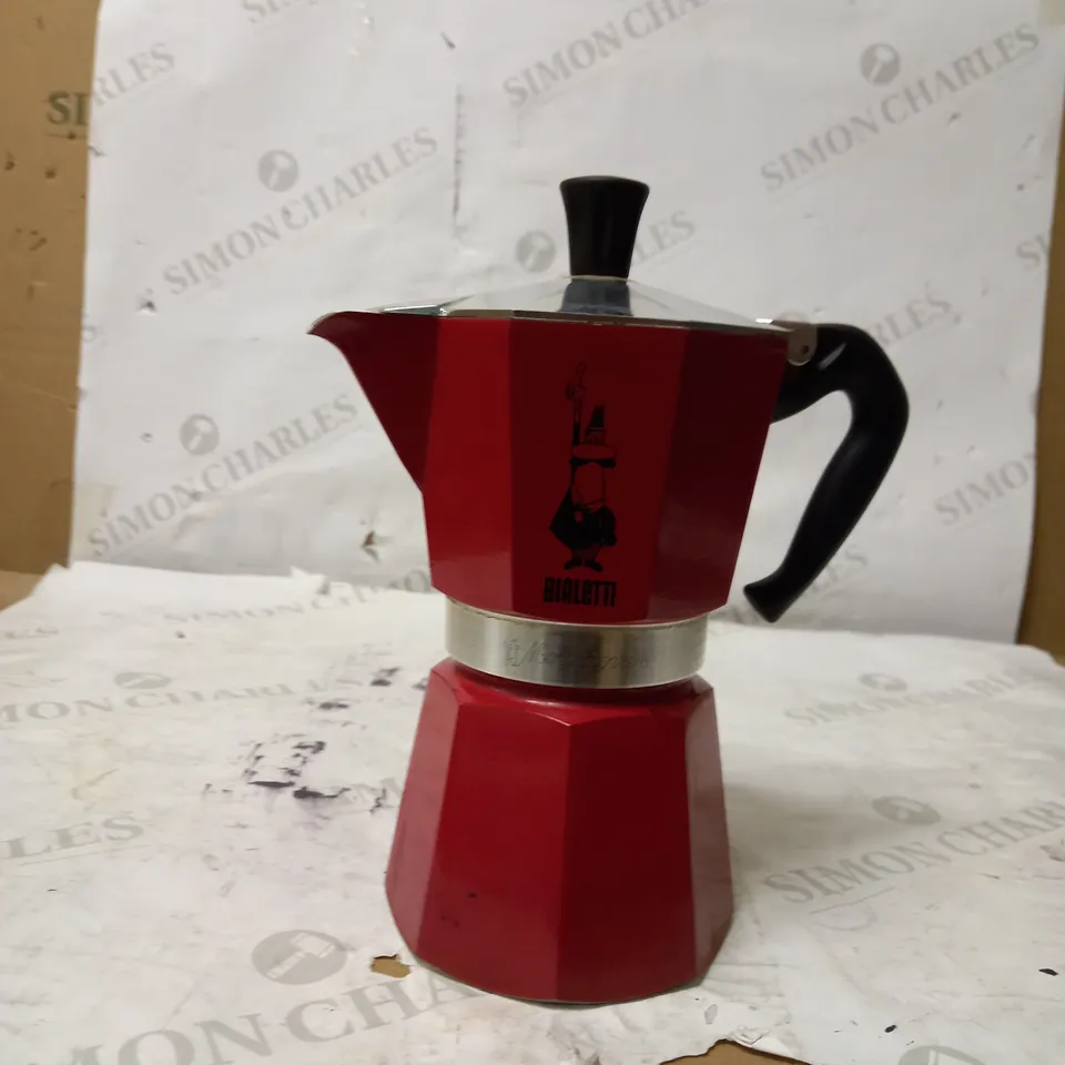 BIALETTI 06633 6 MOKA STOVETOP ESPRESSO MAKER, 6-CUP, RED