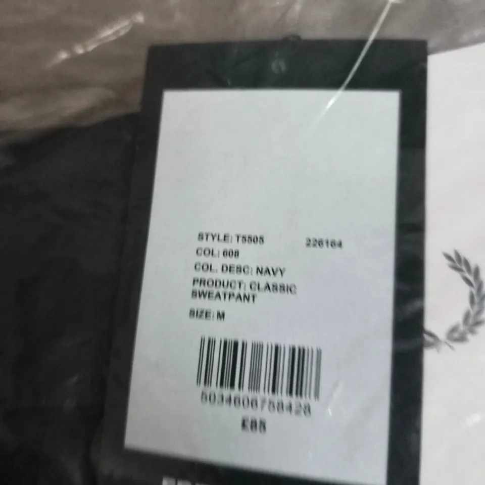 FRED PERRY CLASSIC SWEATPANTS – NAVY, SIZE M 