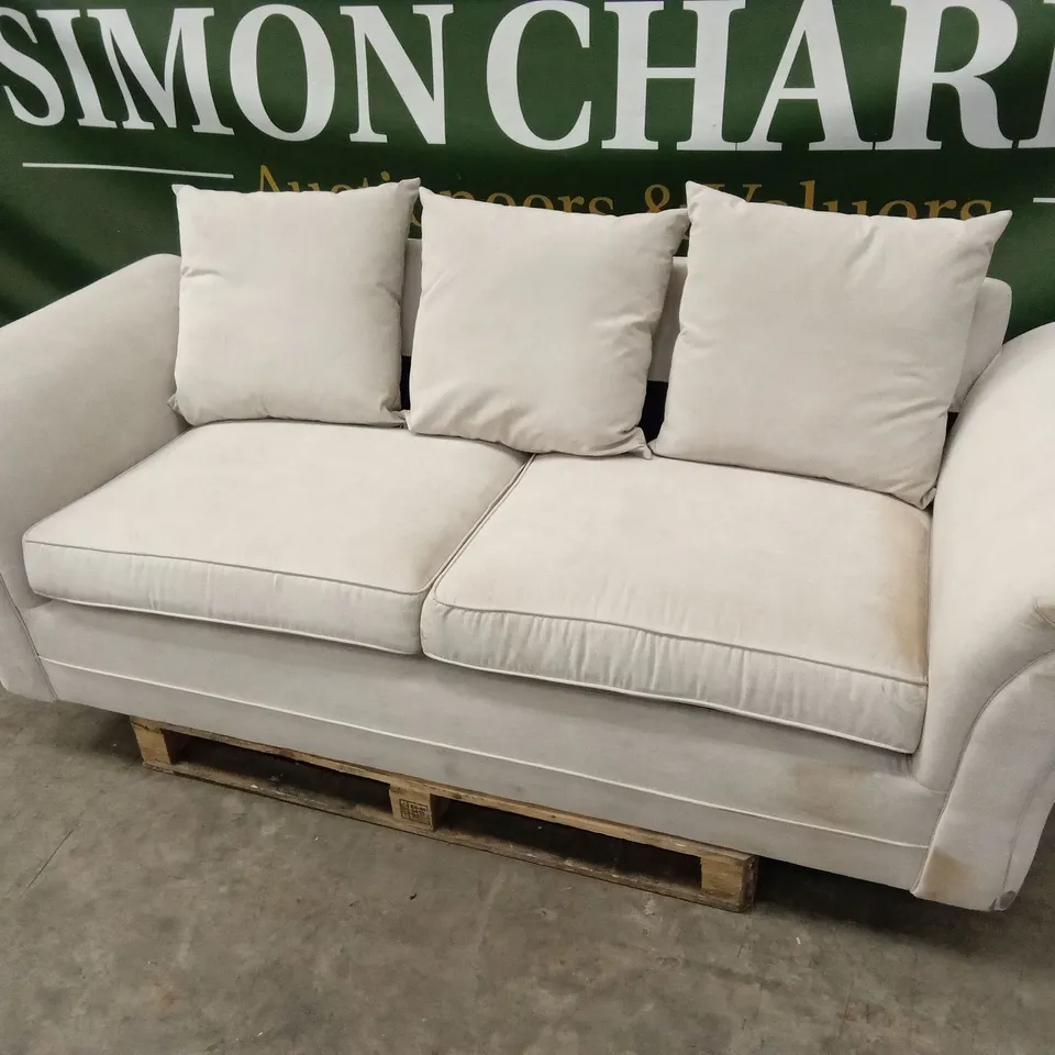 DURY FABRIC 3 SEATER SCATTER BACK SOFA - NATURAL RRP £499