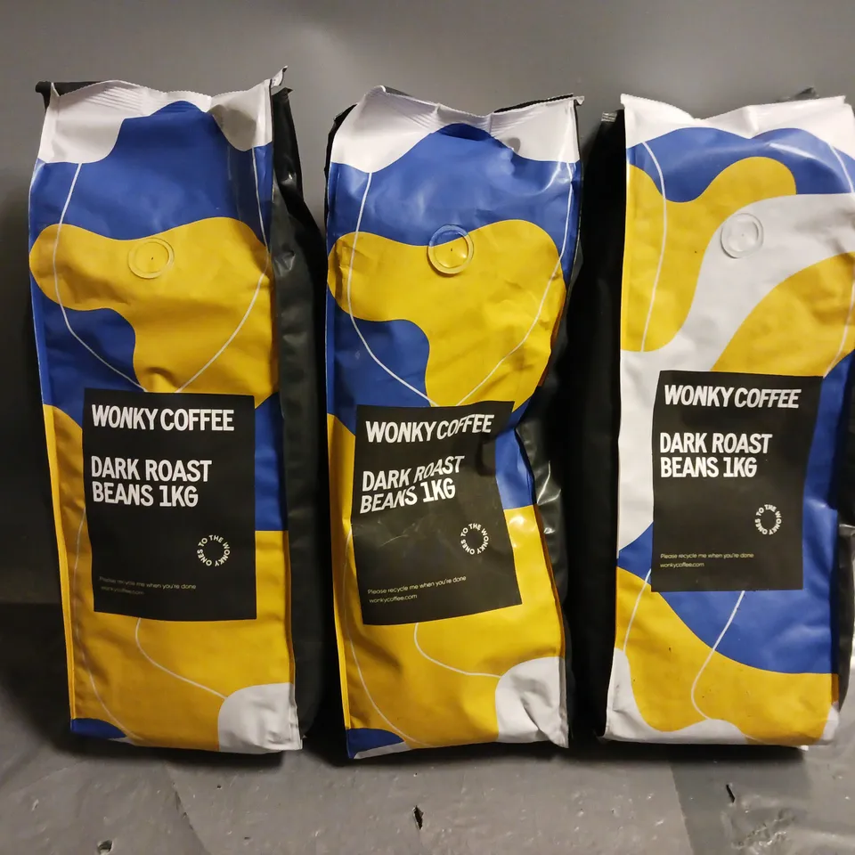 3 WONKY COFFEE DARK ROAST BEANS (1kg)