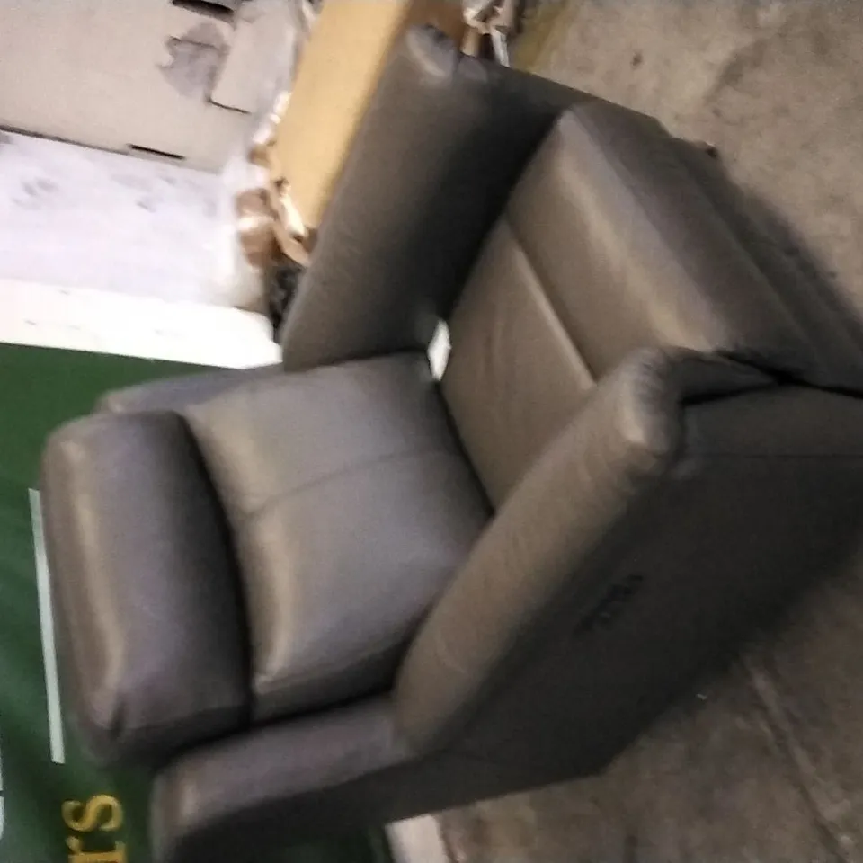 QUALITY DESIGNER DARK GREEN LEATHER ELECTRIC RECLINING ARMCHAIR 