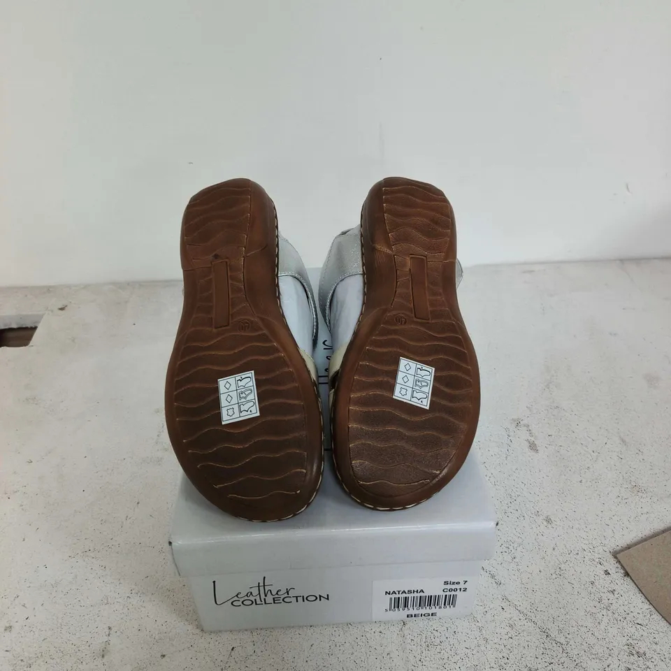 Natasha Leather Collection Beige Sandals – UK 7