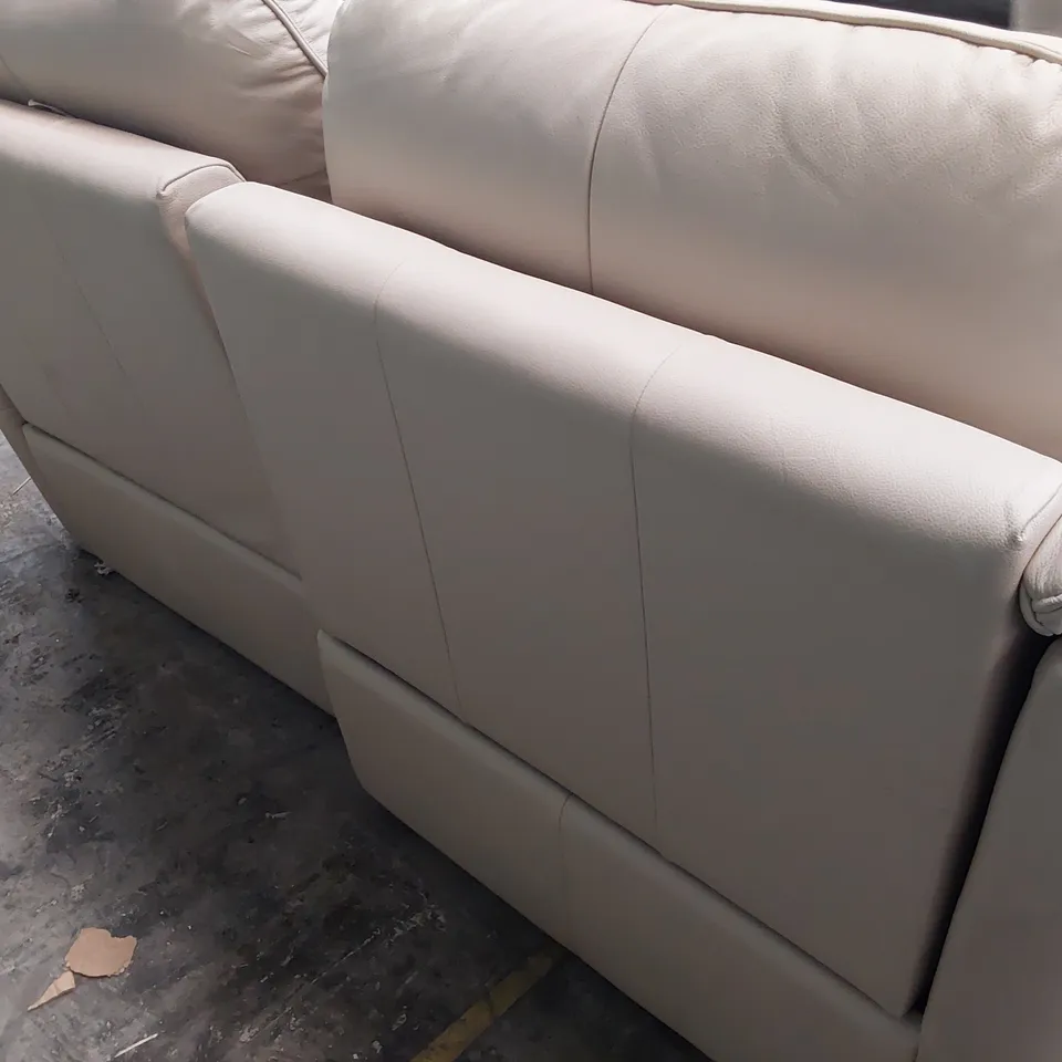 QUALITY BRITISH DESIGNER G PLAN JACKSON POWER RECLINING THREE SEATER SOFA CAMBRIDGE STONE LEATHER 