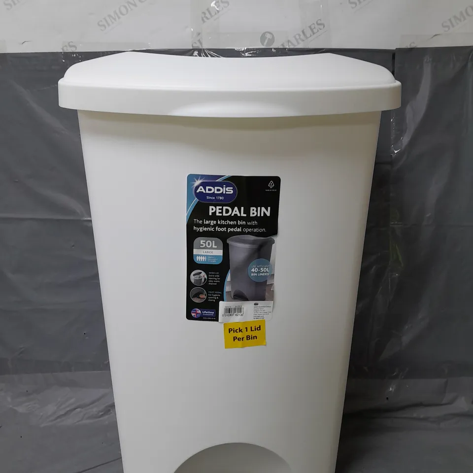 ADDIS 50L PEDAL BIN RRP £15.99