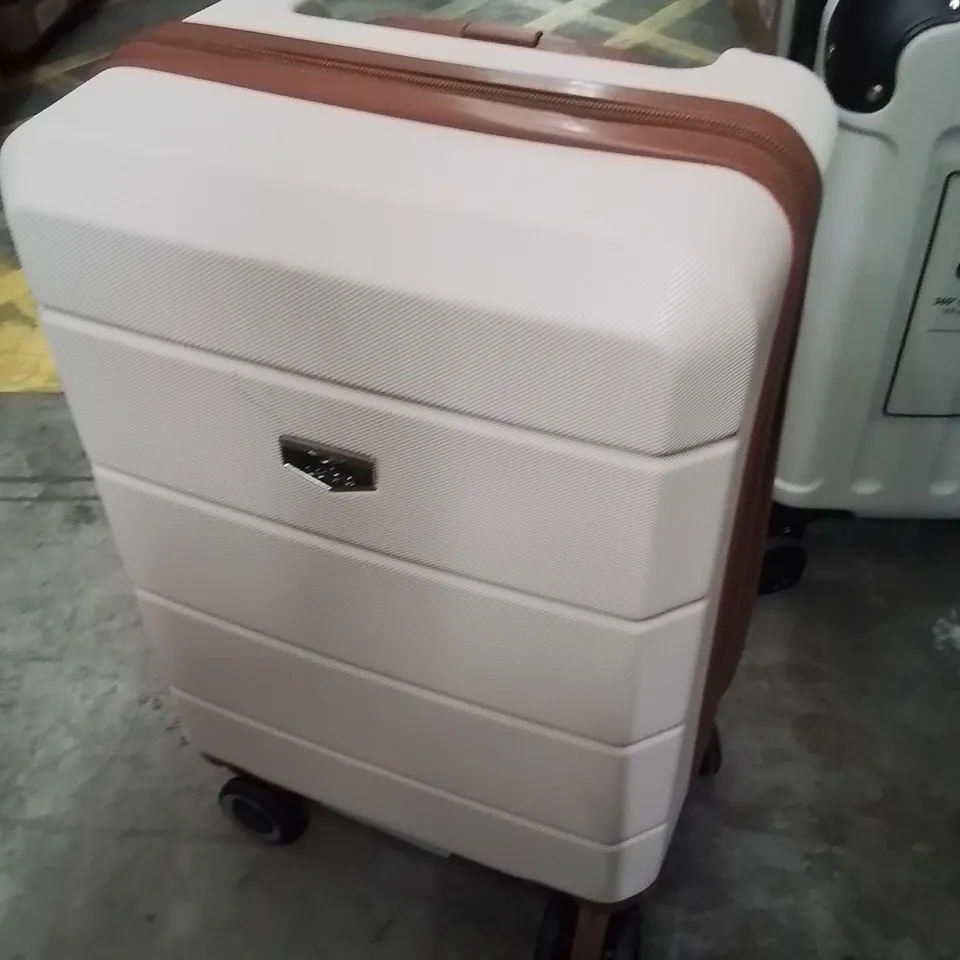 LUGG JETSET CABIN BAG CREAM WITH BROWN