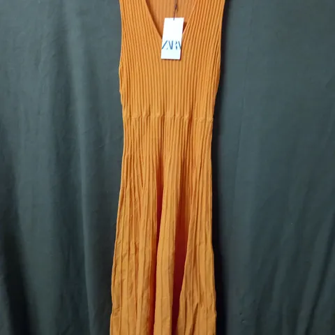 ZARA SLEEVELESS DRESS - ORANGE - UK LARGE