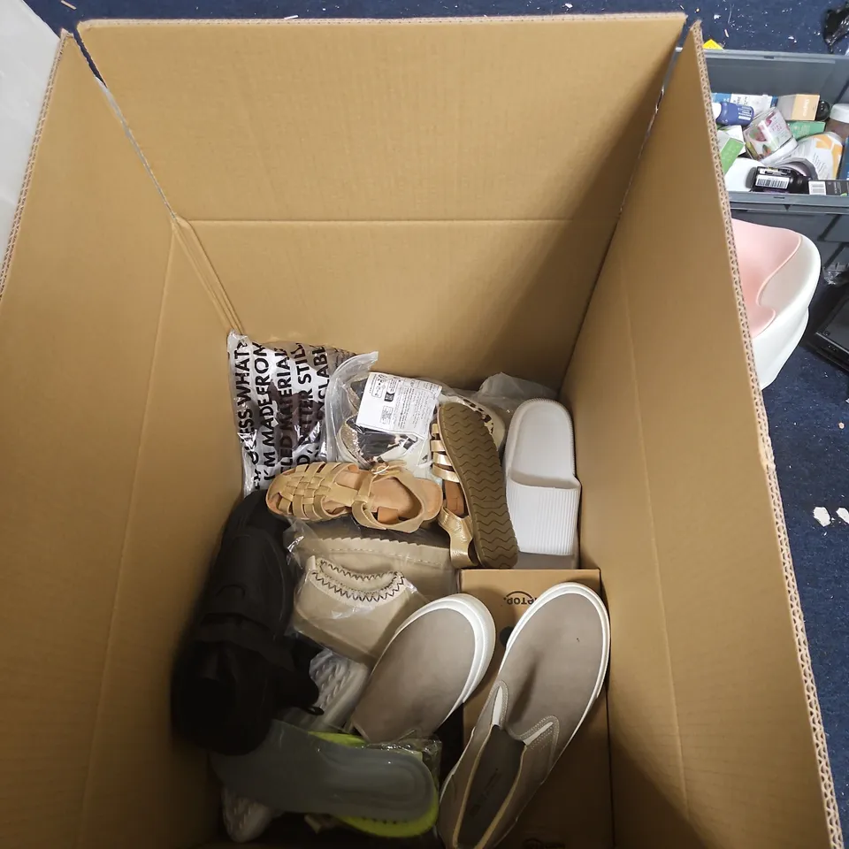 APPROXIMATELY 25 ITEMS OF MIXED FOOTWEAR LOT: SANDALS, HEELS AND SNEAKERS IN BOX