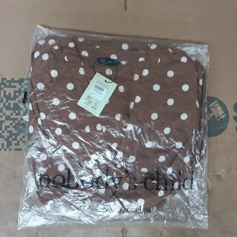BAGGED NOBODY'S CHILD SHORT SLEEVE STARLIGHT MIDI DRESS IN BROWN SIZE UK 10