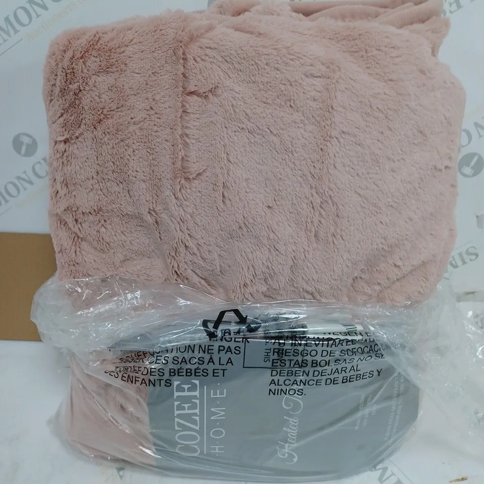 COZEE HOME HEATED BLANKET IN PINK