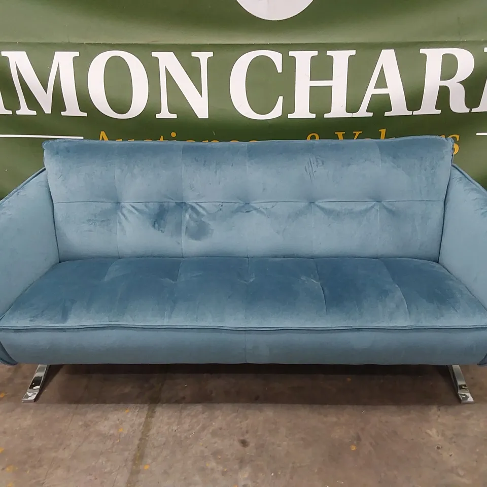 QUALITY DESIGNER ITALIAN MADE SEVILLE LARGE 3 SEATER VELVET UPHOLSTERED SOFA