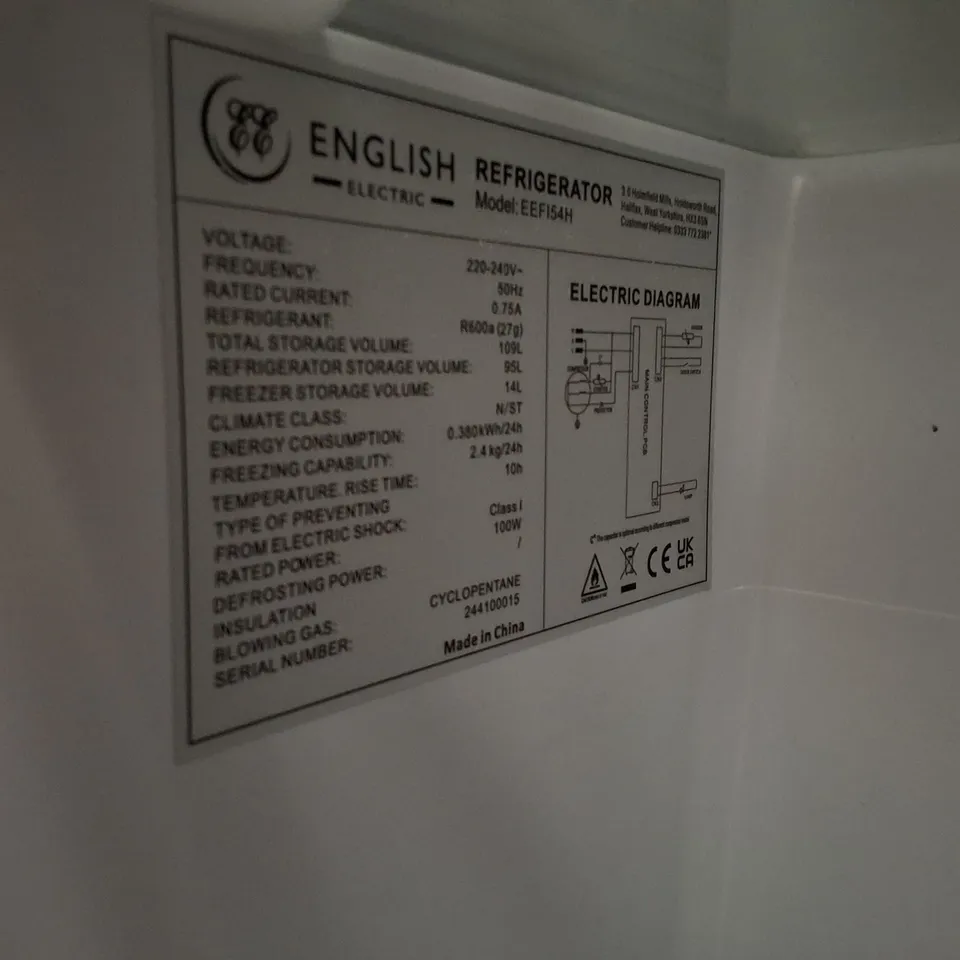 ENGLISH ELECTRIC UNDERCOUNTER FRIDGE WITH ICE BOX 55CM