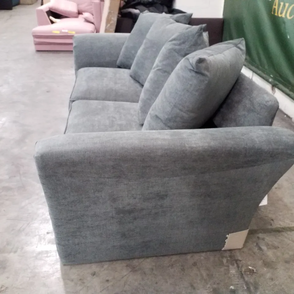 QUALITY DESIGNER DURY 3 SEATER SOFA - DARK GREY FABRIC