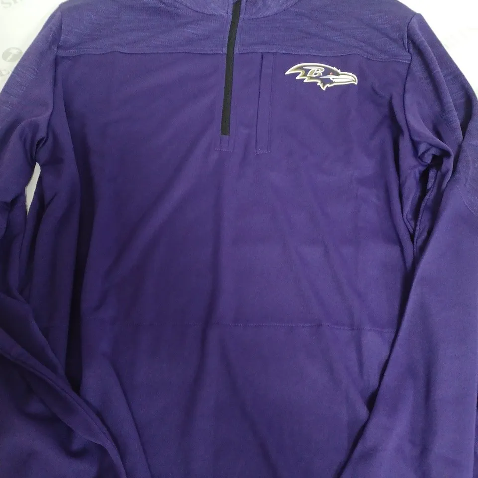 FANATICS NFL RAVENS DEFENDER QUARTER ZIP IN PURPLE - LARGE