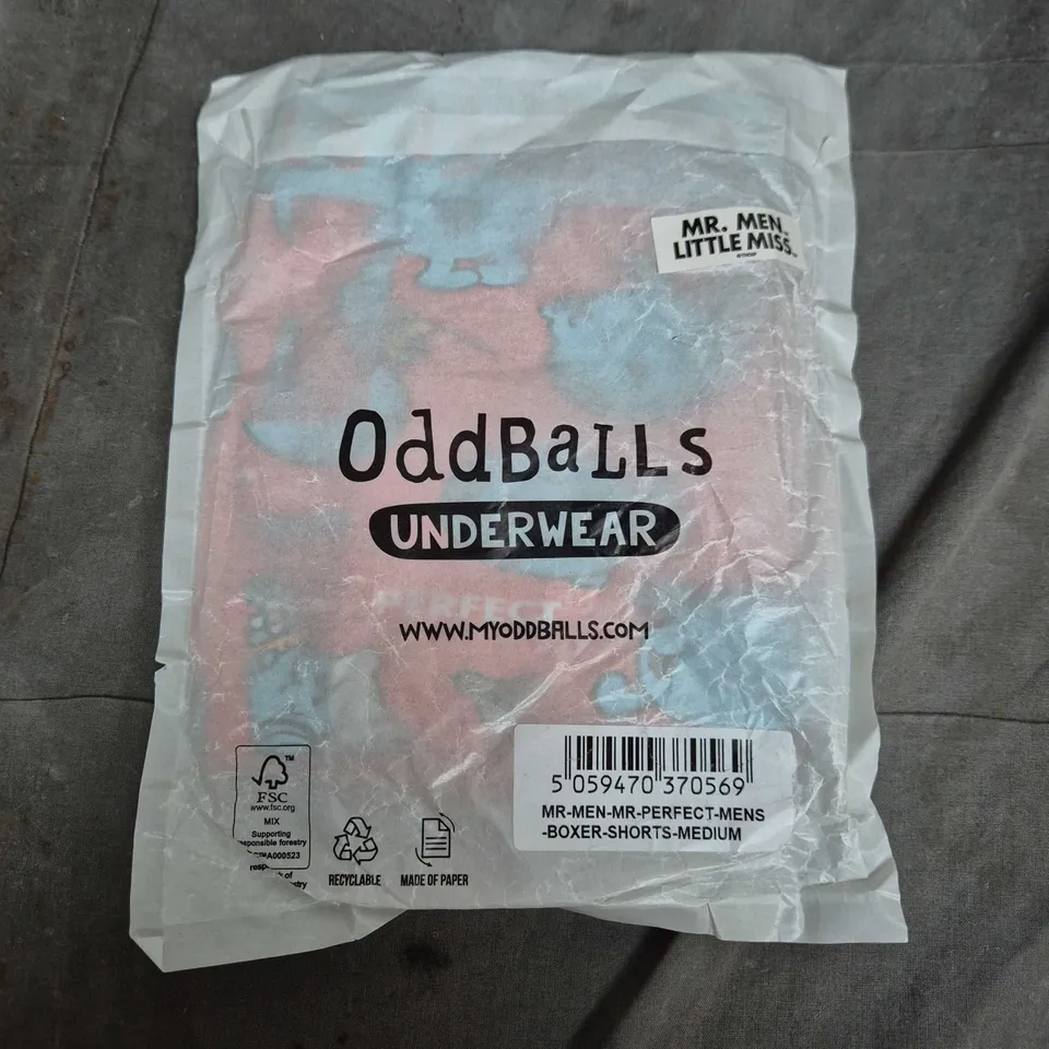BAGGED ODDBALLS MR MEN MR PERFECT BOXERS - MEDIUM