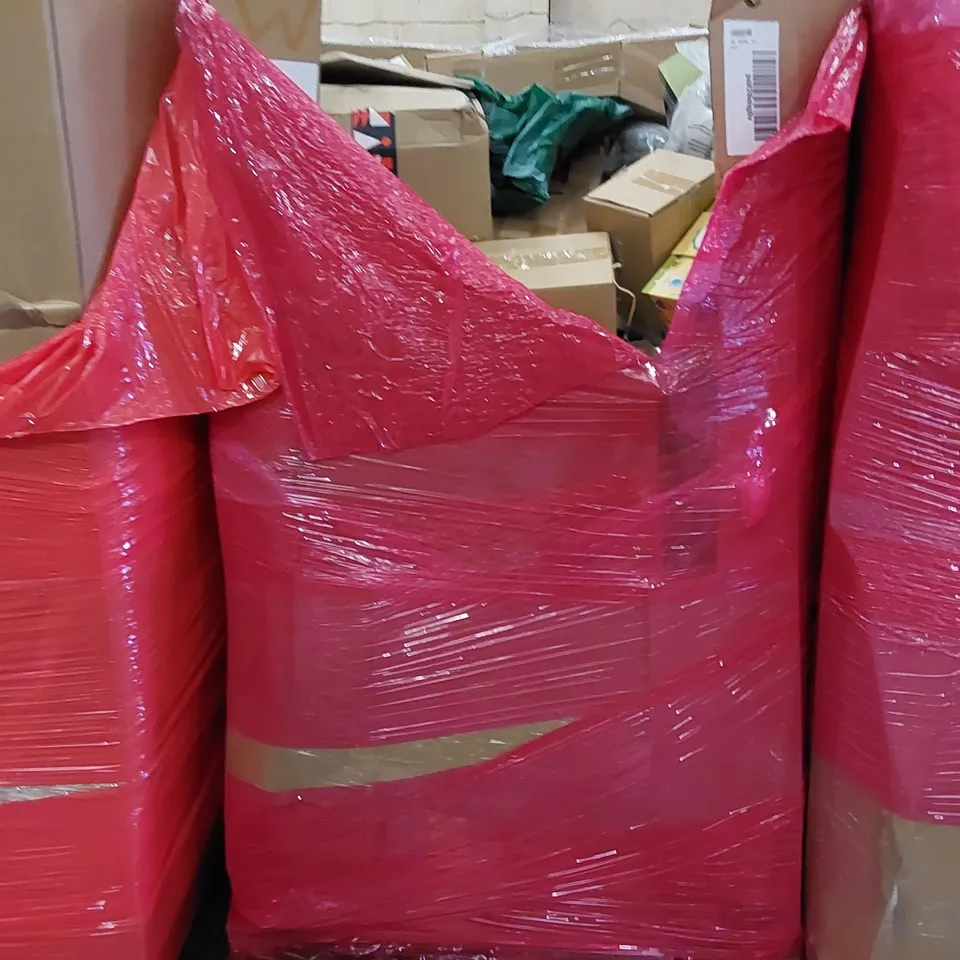PALLET OF ASSORTED ITEMS INCLUDING: WATER DISTILLER, CHILDREN'S JIGSAW, EASTER EGG HUNT KIT, WOMEN'S CLOTHING, UMBRELLA, TURKISH DELIGHT, GOURMET HOT SAUCE SET
