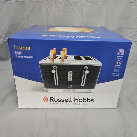 RUSSELL HOBBS INSPIRE BLACK 4-SLICE TOASTER – BOXED