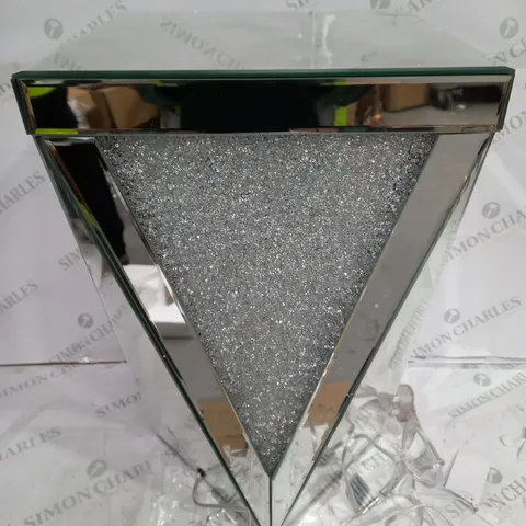 JULIEN MACDONALD LIGHT-UP ENCAPSULATED CRYSTAL SIDE TABLE - SILVER