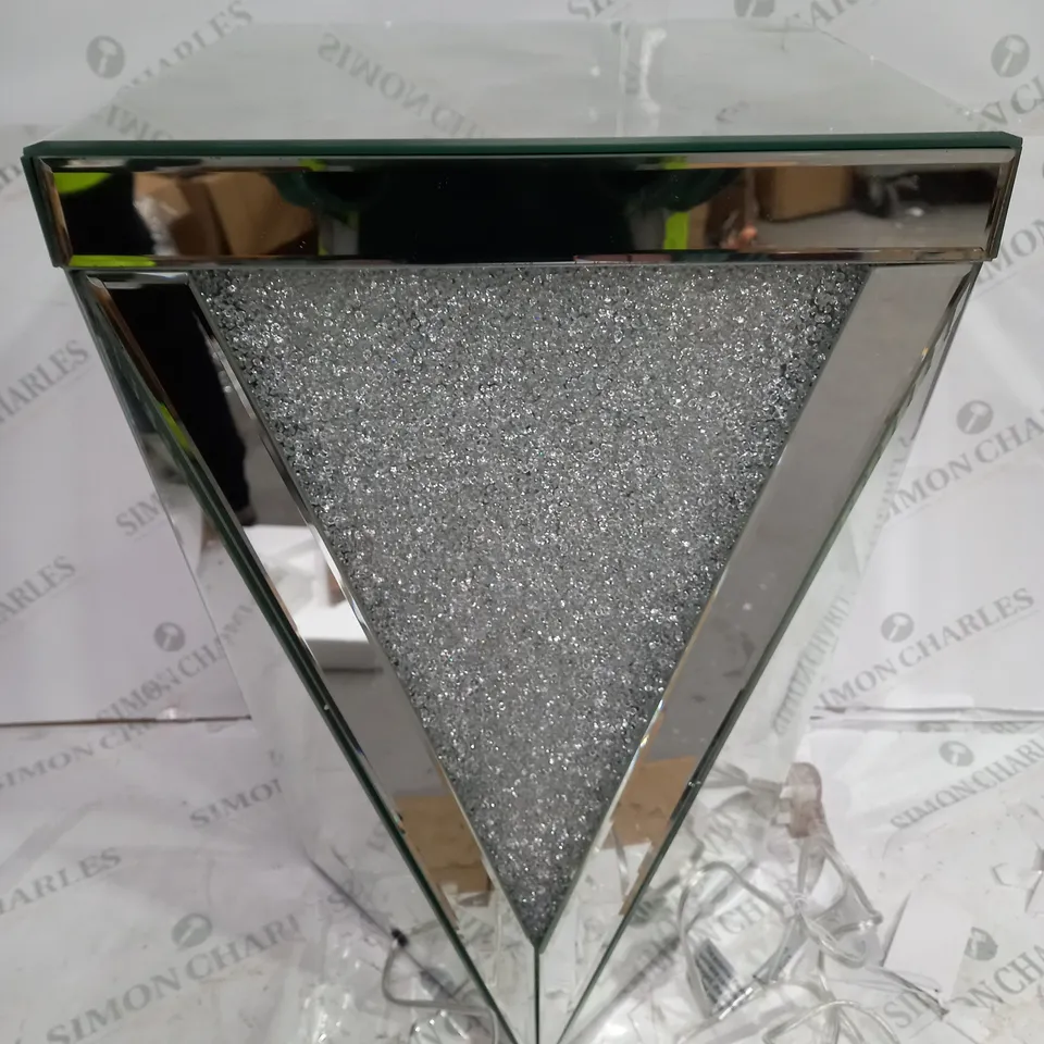 JULIEN MACDONALD LIGHT-UP ENCAPSULATED CRYSTAL SIDE TABLE - SILVER