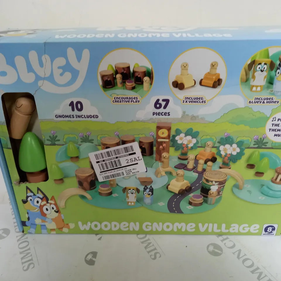 BOXED BLUEY WOODEN GNOME VILLAGE RRP £49.99