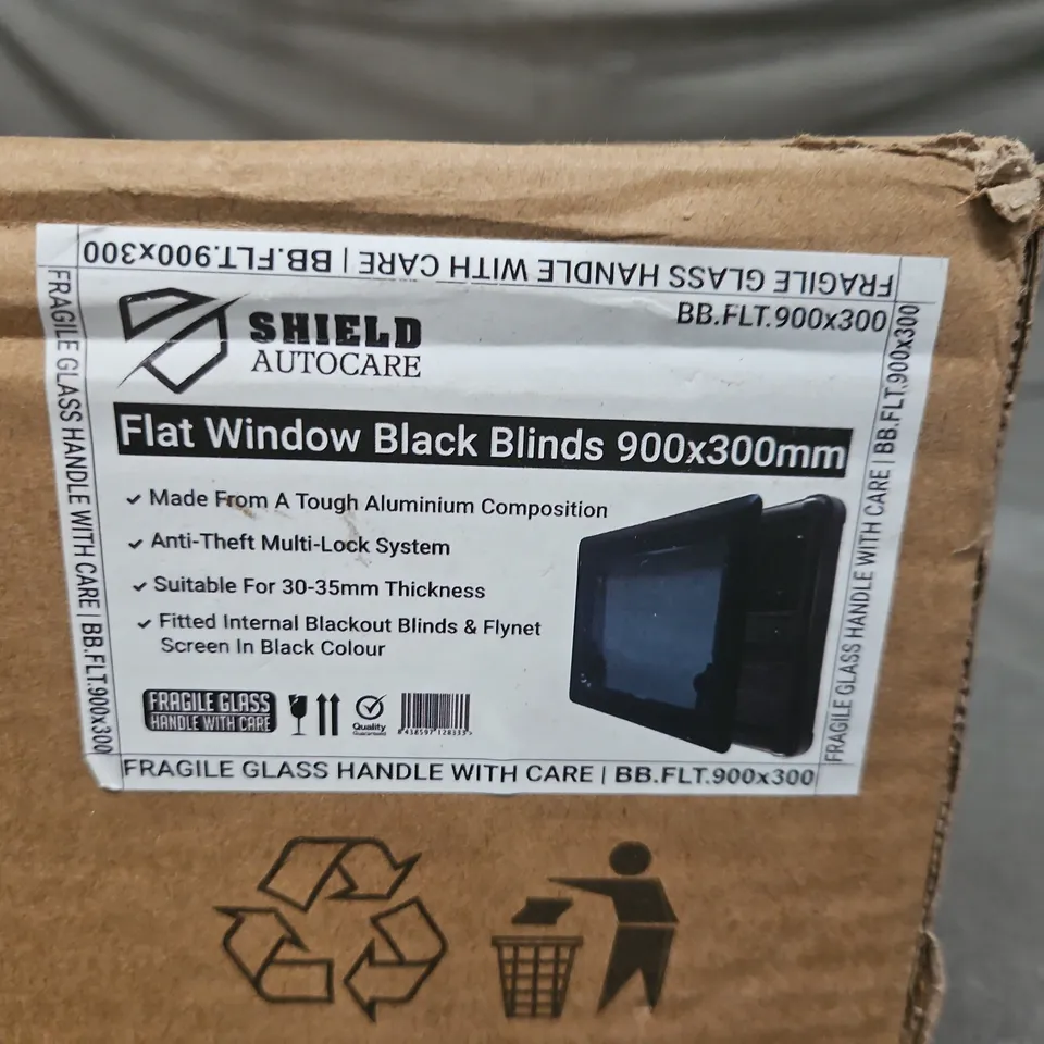 Shield Autocare Flat Window Black Blinds 900x300mm