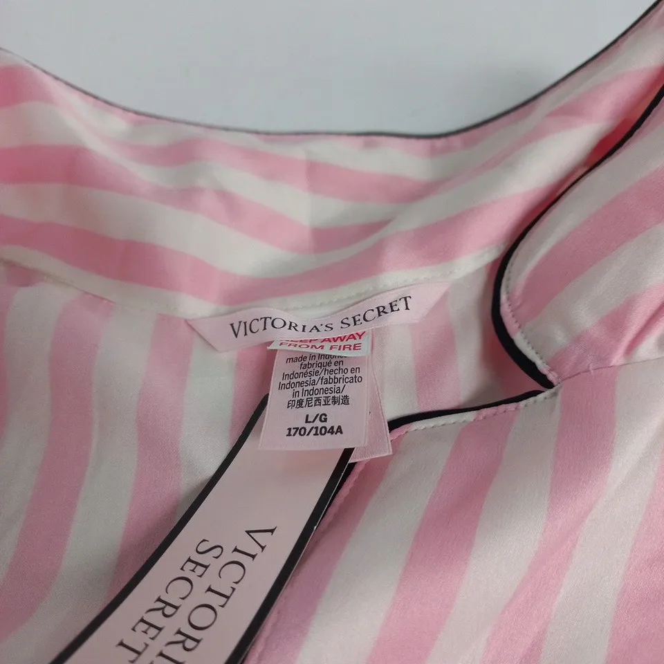 VICTORIA'S SECRET PINK STRIPE PYJAMA SET LARGE