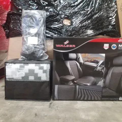 PALLET OF ASSORTED HOUSEHOLD GOODS AND PRODUCTS TO INCLUDE;CAR SEAT CUSHIONS,OUTDOOR RUG,ADULT SNORKELLING KIT