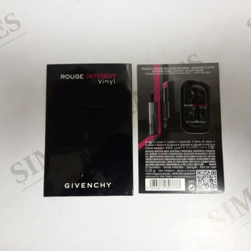 APPROXIMATELY 100 GIVENCHY ROUGE INTERDIT VINYL EXTREME SHINE LIPSTICK #04 ROSE TENTATEUR SAMPLES