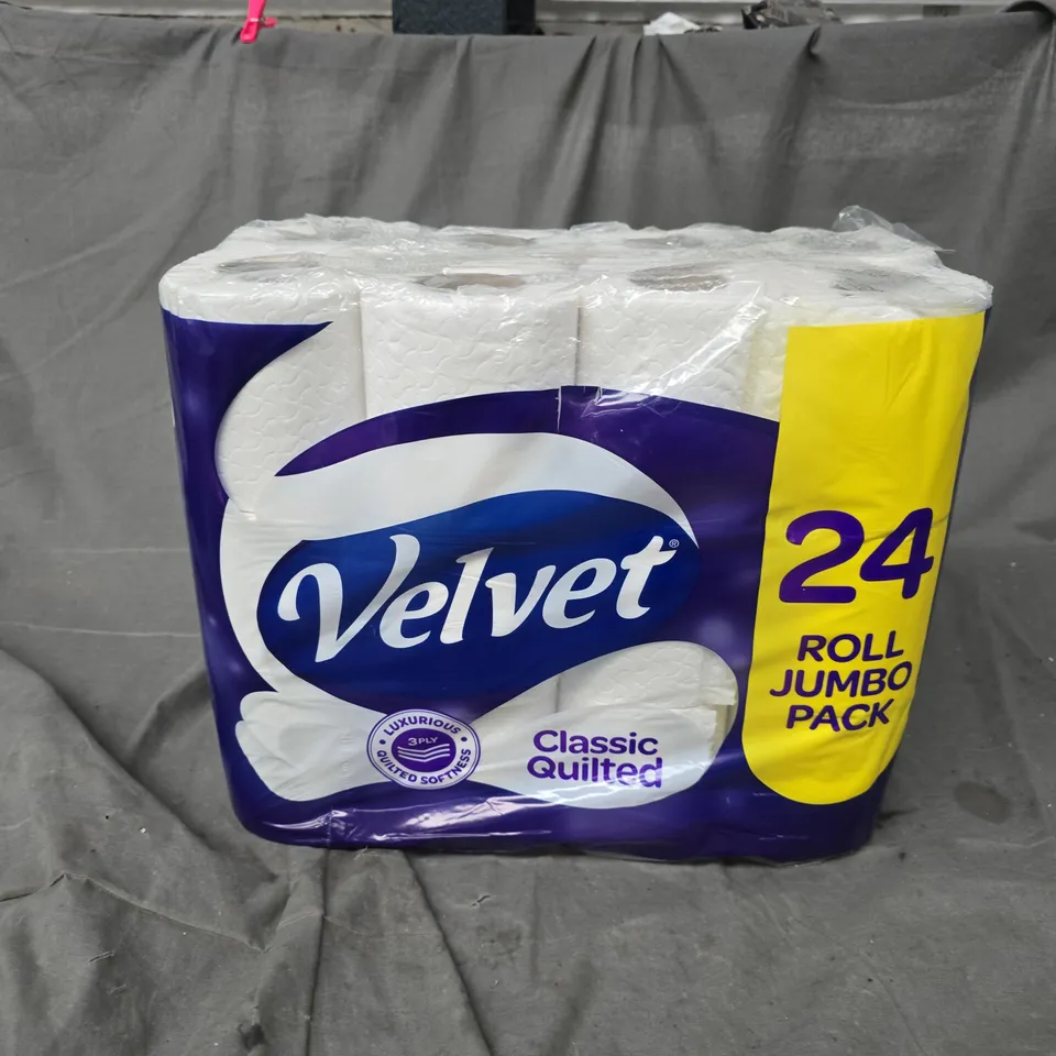 VELVET CLASSIC QUILTED TOILET PAPER – 24 ROLL JUMBO PACK