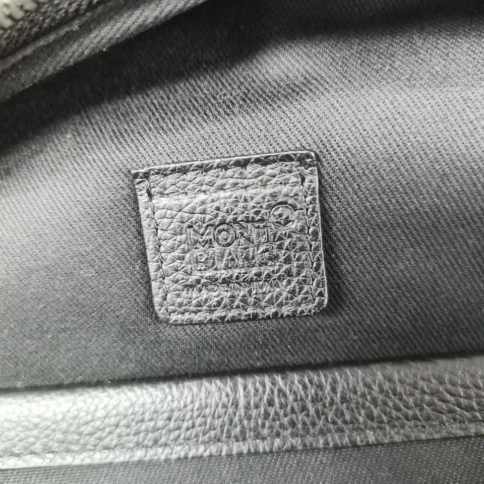 MONT BLANC BLACK LEATHER BACKPACK 