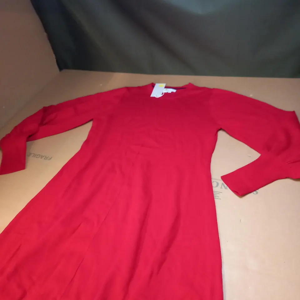 WOMENS RED KNITTED LONG SLEEVED DRESS SIZE UNSPECIFIED