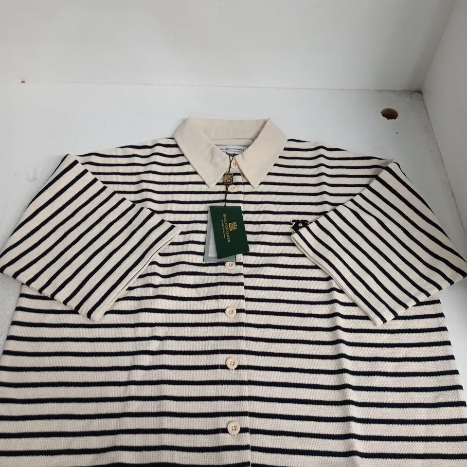 HOLLAND COOPER PORTOFINO CO-ORD IN NATURAL NAVY STRIPE - LARGE
