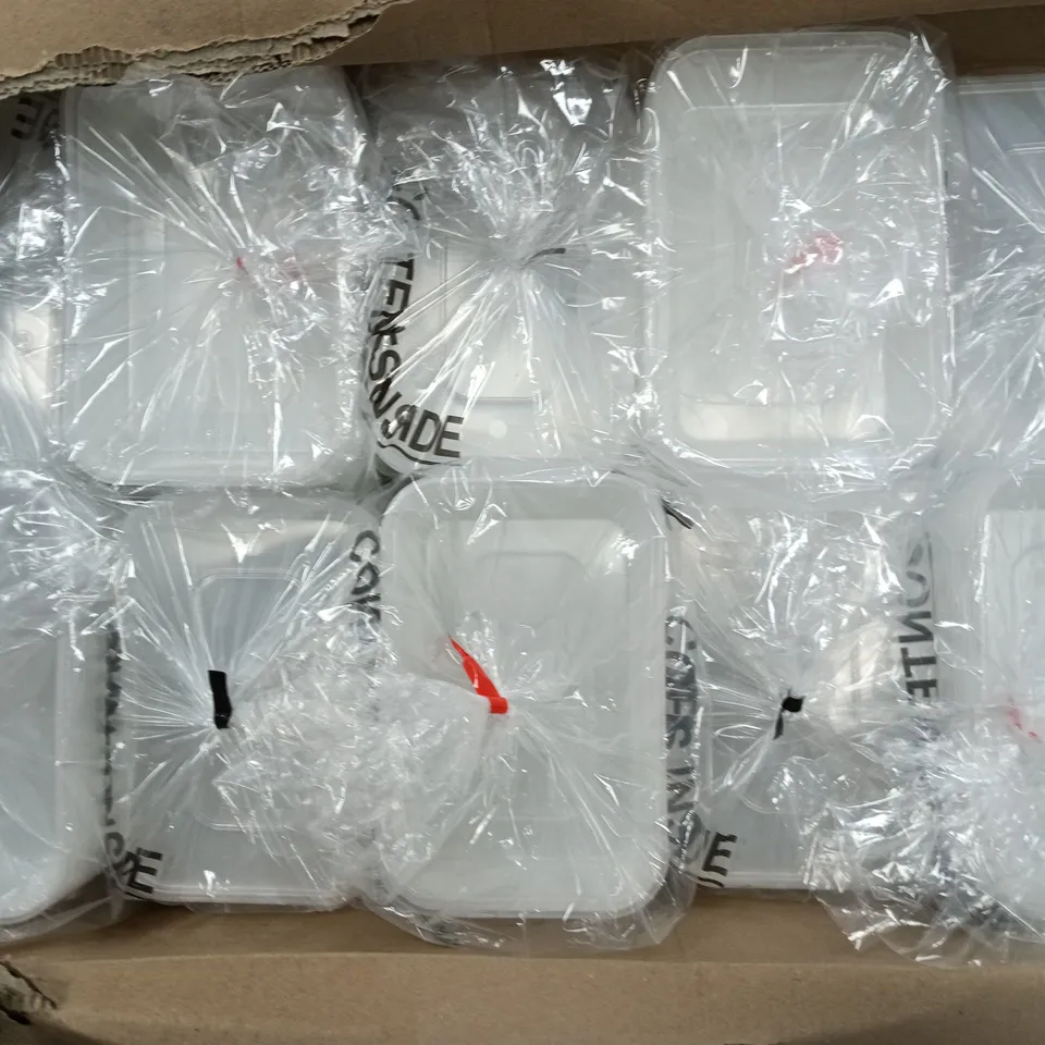 APPROXIMATELY 150 CLEAR PLASTIC FOOD CONTAINERS