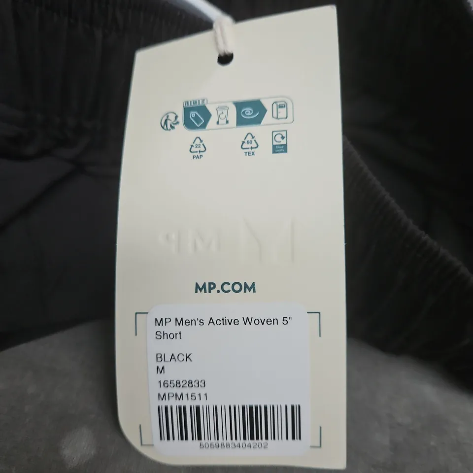 MP MEN'S ACTIVE WOVEN 5" SHORT – BLACK, SIZE M