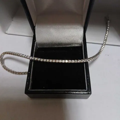 DIAMONIQUE 2.3-2.5CT FINE TENNIS BRACELET STERLING SILVER RHODIUM PLATED 