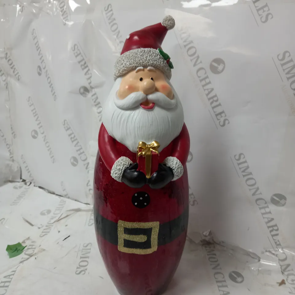FESTIVE PRE-LIT LARGE GLASS CHRISTMAS CHARACTER - SANTA
