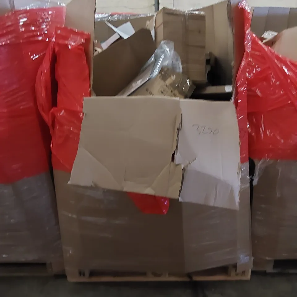 PALLET CONTAINING HOUSEHOLD AND CONSUMER PRODUCTS. INCLUDES MIXING BOWLS, TV STAND, BATH SHOWER MIXER SET, TRAVEL CASE ETC 