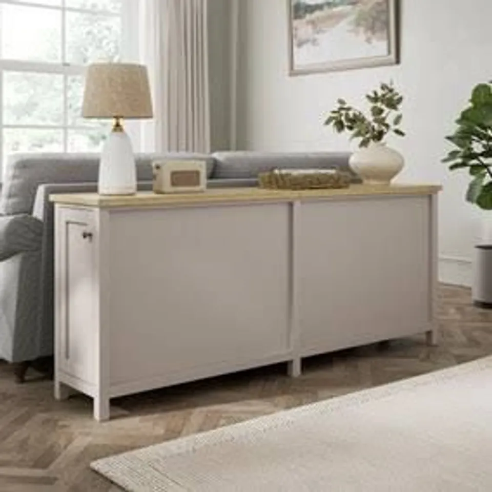 BOXED OLNEY BEHIND SOFA STORAGE UNIT - STONE (2 BOXES)