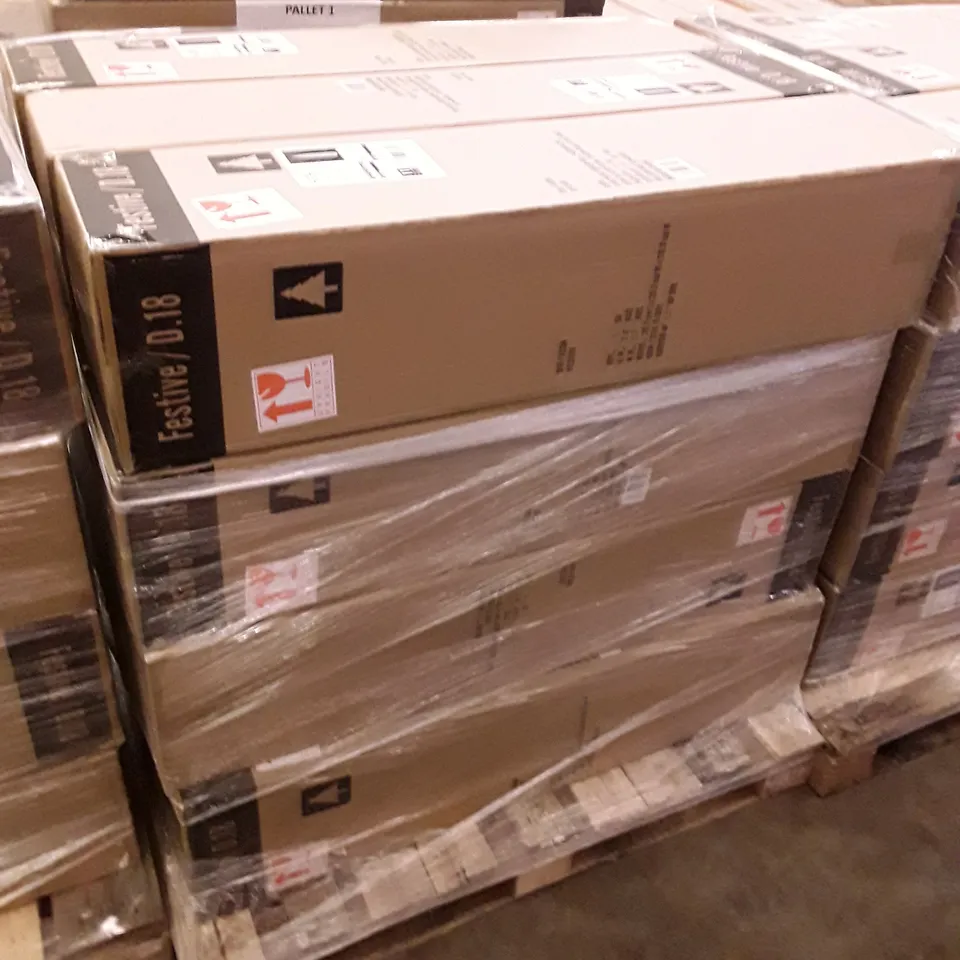 PALLET OF APPROXIMATELY 12 BOXED BRAND NEW 114CM GOLD TIPS TREES