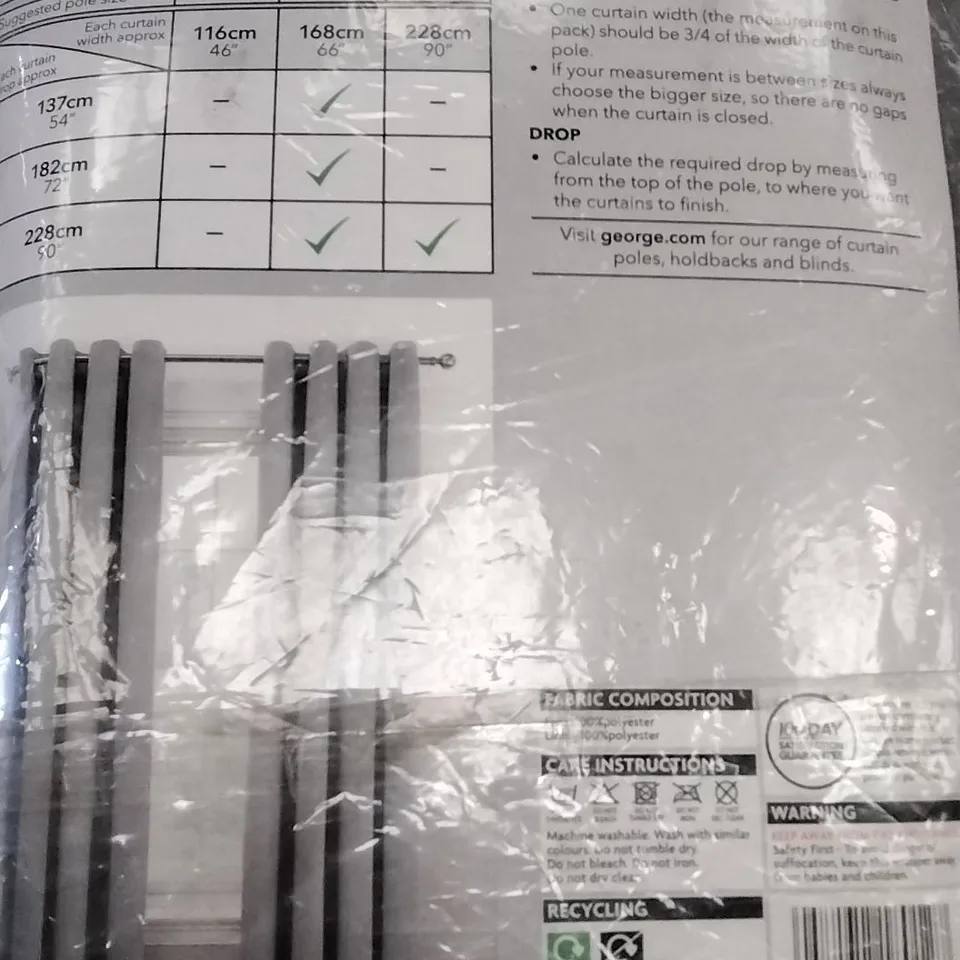 BOX OF 4 BRAND NEW EYELET VELVET CURTAINS GREY 168 X 228CM