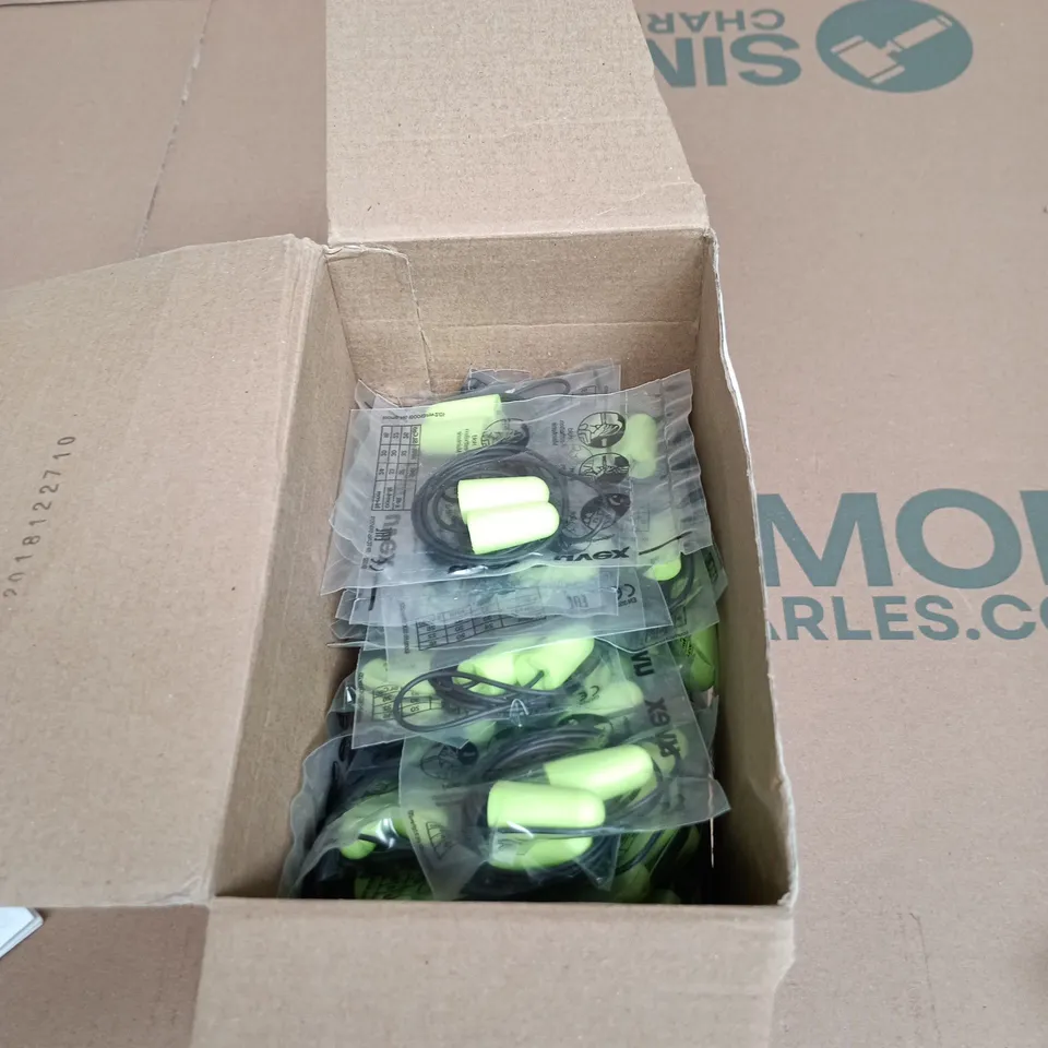 BOX OF APPROXIMATELY 30 PAIRS OF UVEX PROTECTIVE EAR PLUGS