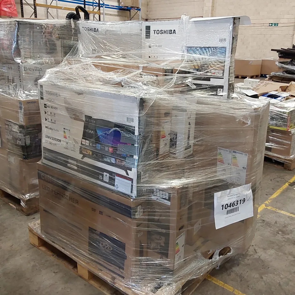 PALLET OF APPROXIMATELY 14 UNPROCESSED RAW RETURN TELEVISIONS TO INCLUDE;