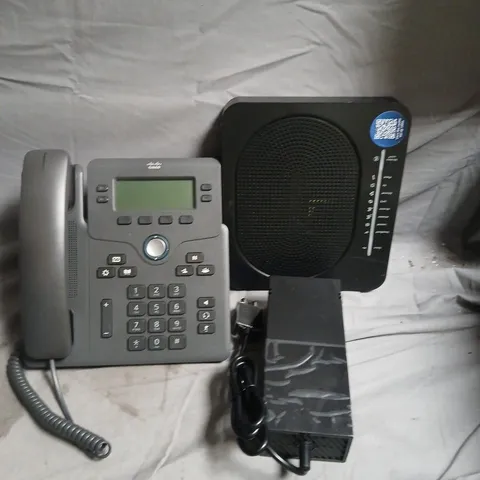 APPROXIMATELY 10 ASSORTED ELECTRICAL PRODUCTS TO INCLUDE PLUGS, LANDLINE TELEPHONE AND WIFI HUBS