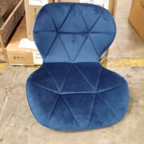 BOXED BLUE VELVET OFFICE CHAIR