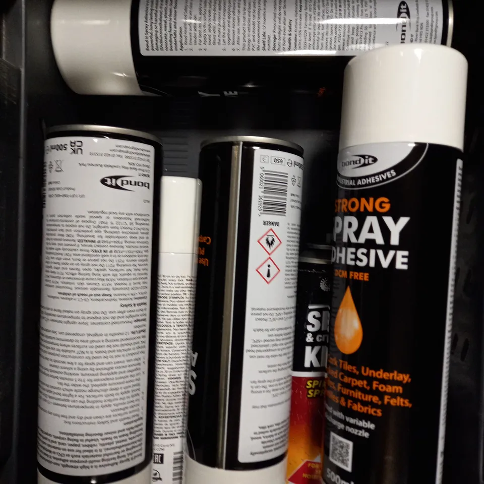 APPROXIMATELY 20 ASSORTED AEROSOLS TO INCLUDE SPRAY ADHESIVE, SPIDER KILLER, SURE DEODORANT ETC - COLLECTION ONLY 