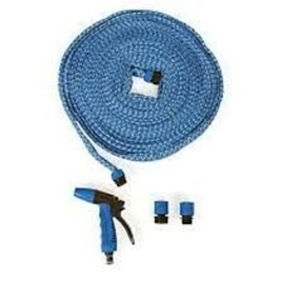 BERNINI PATTERNED HYDROHOSE WITH QUICK CONNECTORS BLUE
