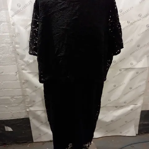 ANTHOLOGY BLACK LACE DRESS - UK 28