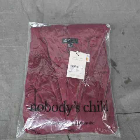 NOBODY'S CHILD LUCINDA PLAIN MIDI DRESS IN BURGUNDY SIZE UK 16